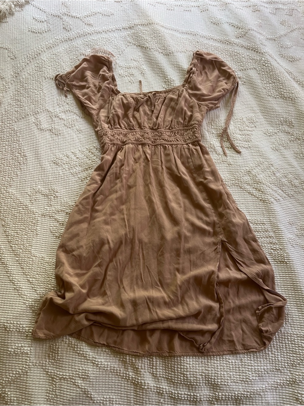 Milkmaid linen-feel mini dress